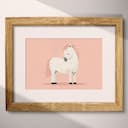 Matted frame view of A cute simple illustration with simple shapes, a horse