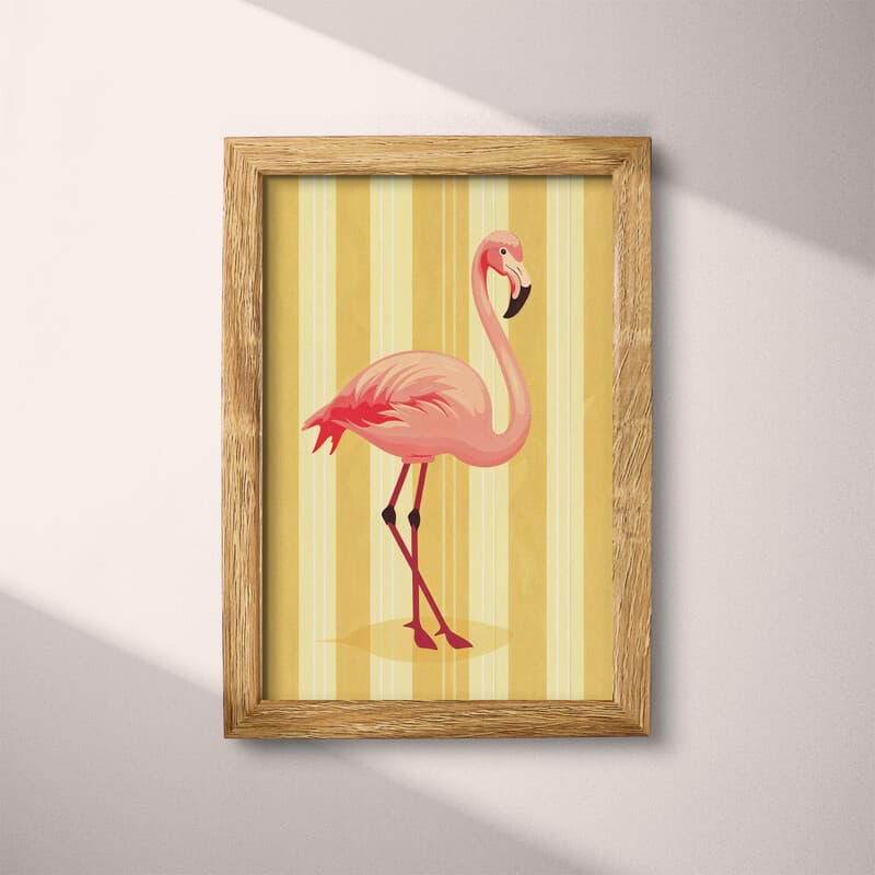 Full frame view of A cute simple illustration with simple shapes, a flamingo