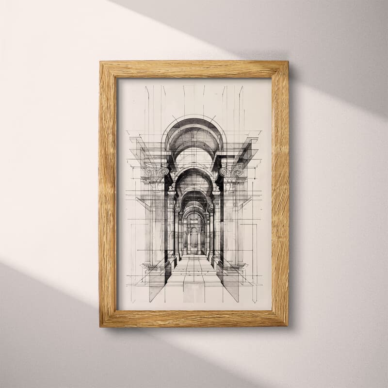 Full frame view of A vintage pencil sketch, front view of masonry