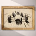 Full frame view of A vintage graphite sketch, a formula racing car