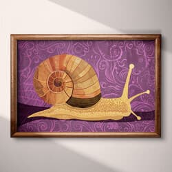 Snail Digital Download | Animal Wall Decor | Animals Decor | Purple, Brown, Black and Beige Print | Cute Simple Wall Art | Kids Art | Baby Shower Digital Download | Spring Wall Decor | Simple Illustration