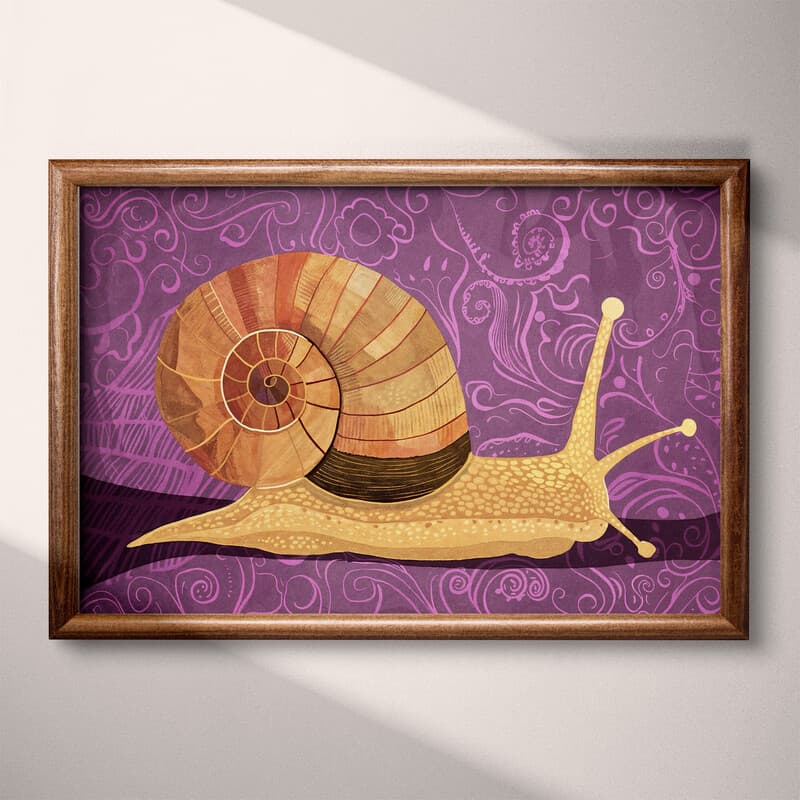 Full frame view of A cute simple illustration with simple shapes, a snail