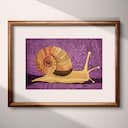 Matted frame view of A cute simple illustration with simple shapes, a snail