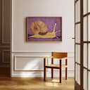 Room view with a full frame of A cute simple illustration with simple shapes, a snail