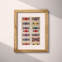 Matted frame view of A retro textile print, symmetric pattern of mixtapes