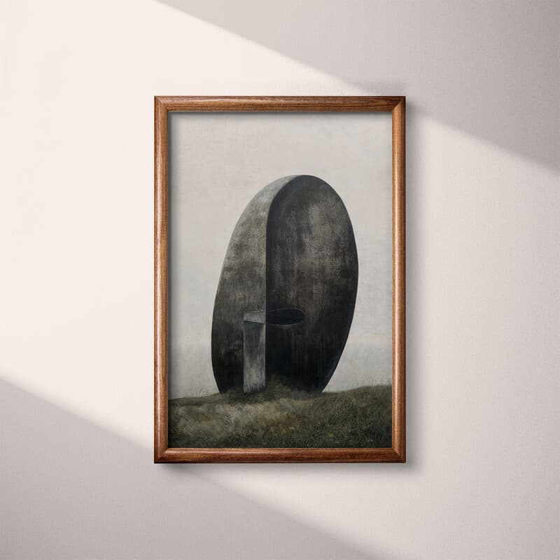 Full frame view of An abstract vintage oil painting, an exaggerated shape and lines