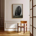 Room view with a full frame of An abstract vintage oil painting, an exaggerated shape and lines