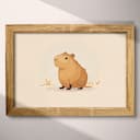 Full frame view of A cute chibi anime illustration with simple shapes, a capybara