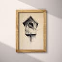 Full frame view of A vintage charcoal sketch, a birdhouse