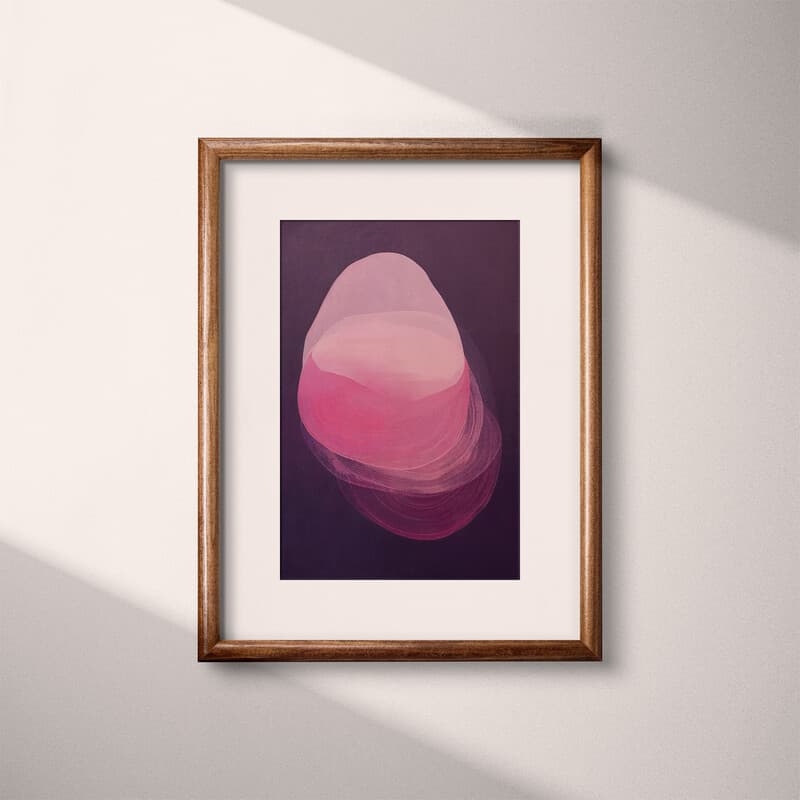 Matted frame view of An abstract contemporary oil painting, a gradient