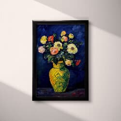 Flowers Digital Download | Still Life Wall Decor | Flowers Decor | Black, Yellow, Blue, Beige, Green, Brown, Red and Orange Print | Impressionist Wall Art | Living Room Art | Housewarming Digital Download | Autumn Wall Decor | Oil Painting