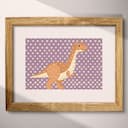 Matted frame view of A cute simple illustration with simple shapes, a dinosaur