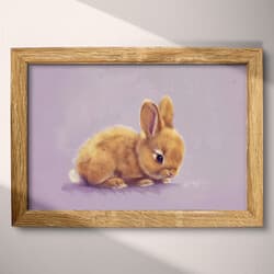 Rabbit Digital Download | Wildlife Wall Decor | Animals Decor | Purple, Red, Brown, White, Blue and Orange Print | Chibi Wall Art | Kids Art | Baby Shower Digital Download | Easter Wall Decor | Spring Decor | Colored Pencil Illustration