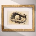 Matted frame view of A vintage pencil sketch, a baseball and mitt