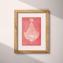 Matted frame view of An art deco pastel pencil illustration, a chandelier