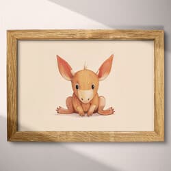 Aardvark Digital Download | Animal Wall Decor | Animals Decor | Brown and Black Print | Chibi Wall Art | Kids Art | Baby Shower Digital Download | Autumn Wall Decor | Pastel Pencil Illustration