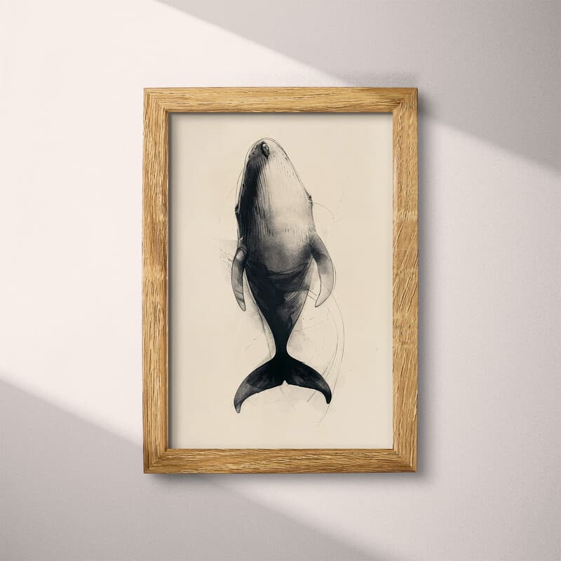 Full frame view of A vintage pencil sketch, a whale