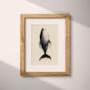 Matted frame view of A vintage pencil sketch, a whale
