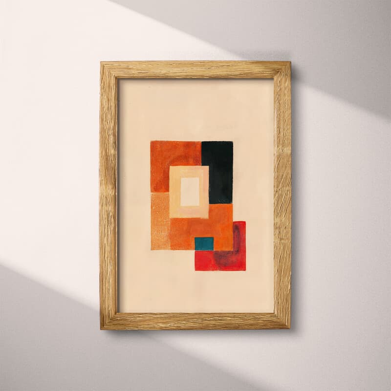 Full frame view of An abstract minimalist pastel pencil illustration, squares