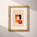 Matted frame view of An abstract minimalist pastel pencil illustration, squares