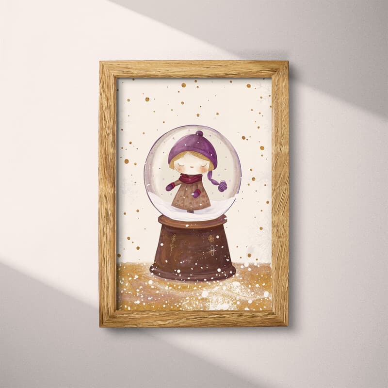 Full frame view of A cute simple illustration with simple shapes, a snow globe