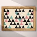 Full frame view of A contemporary textile print, symmetric triangle pattern