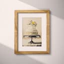 Matted frame view of A vintage pastel pencil illustration, a wedding cake