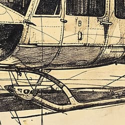 Helicopter Art | Aviation Wall Art | White, Black and Brown Print | Vintage Decor | Office Wall Decor | Veterans Day Digital Download | Graphite Sketch