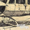 Closeup view of A vintage graphite sketch, a helicopter