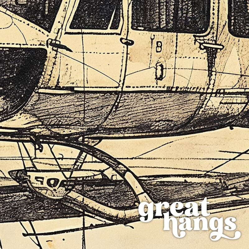 Closeup view of A vintage graphite sketch, a helicopter