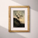 Matted frame view of An impressionist oil painting, a cloudy sky