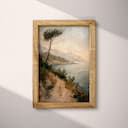 Full frame view of An impressionist oil painting, mediterranean coastline