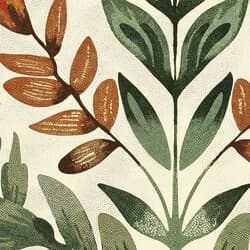 Plant Pattern Digital Download | Botanical Wall Decor | Botanical Decor | Beige, Green, Brown and Orange Print | Vintage Wall Art | Living Room Art | Housewarming Digital Download | Thanksgiving Wall Decor | Autumn Decor | Textile