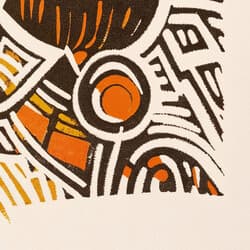 Bauhaus Pattern Art | Abstract Wall Art | Abstract Print | Beige, Brown and Orange Decor | Bauhaus Wall Decor | Office Digital Download | Back To School Art | Autumn Wall Art | Linocut Print