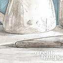 Closeup view of A rustic pastel pencil illustration, still life on a kitchen counter