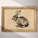 Full frame view of A rustic graphite sketch, a rabbit