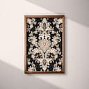 Full frame view of A gothic textile print, symmetric intricate pattern