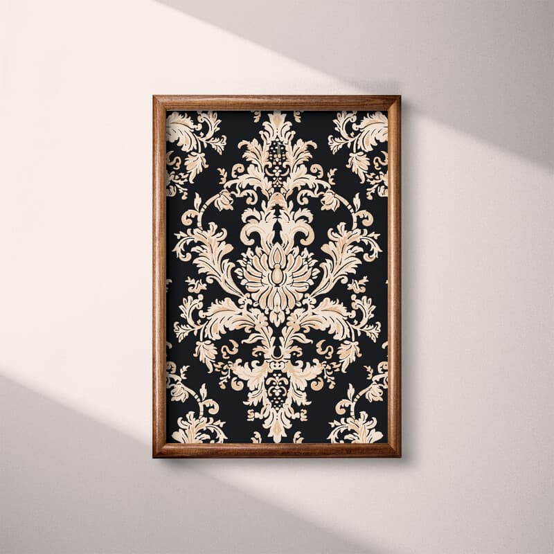 Full frame view of A gothic textile print, symmetric intricate pattern