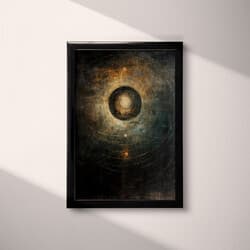 Solar System Digital Download | Astronomy Wall Decor | Black, Brown and Beige Decor | Impressionist Print | Office Wall Art | Halloween Art | Winter Digital Download | Oil Painting