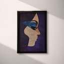 Full frame view of An abstract vintage oil painting, a woman with blue eye shadow