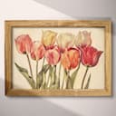 Full frame view of A farmhouse pastel pencil illustration, tulips