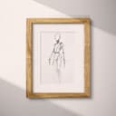 Matted frame view of A vintage graphite sketch, a mannequin