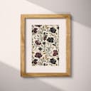 Matted frame view of An art nouveau textile print, simple pattern