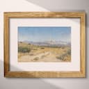 Matted frame view of An impressionist oil painting, mesa landscape