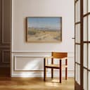 Room view with a full frame of An impressionist oil painting, mesa landscape