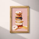 Full frame view of A cute simple illustration with simple shapes, stack of doughnuts