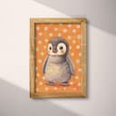 Full frame view of A cute chibi anime pastel pencil illustration, a penguin