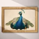 Full frame view of An art deco pastel pencil illustration, a peacock