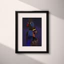 Matted frame view of An abstract afrofuturism oil painting, a king and queen