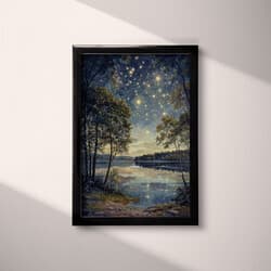 Stars Art | Nature Wall Art | Landscapes Print | Black, Brown and Beige Decor | Impressionist Wall Decor | Living Room Digital Download | Housewarming Art | Autumn Wall Art | Oil Painting